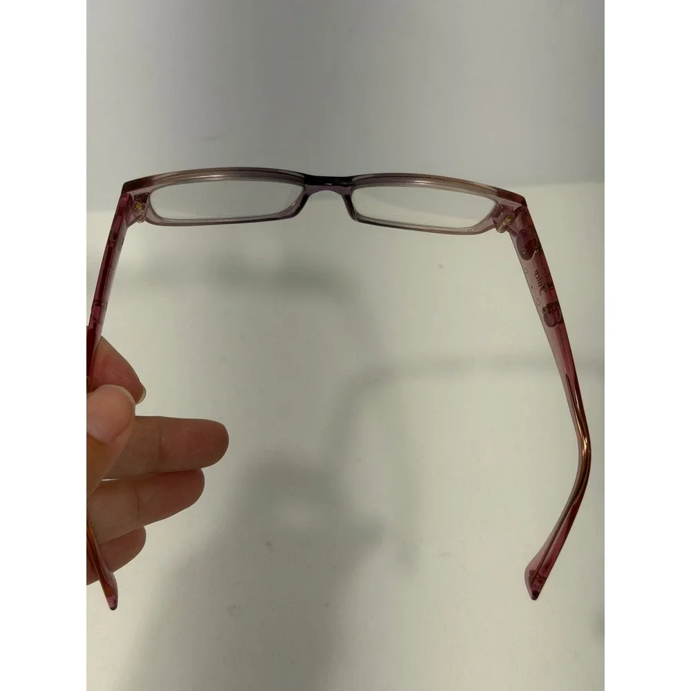 Juicy Couture Little Drama Pink Purple Gradient Eyeglass Frames Peace Heart Y2K